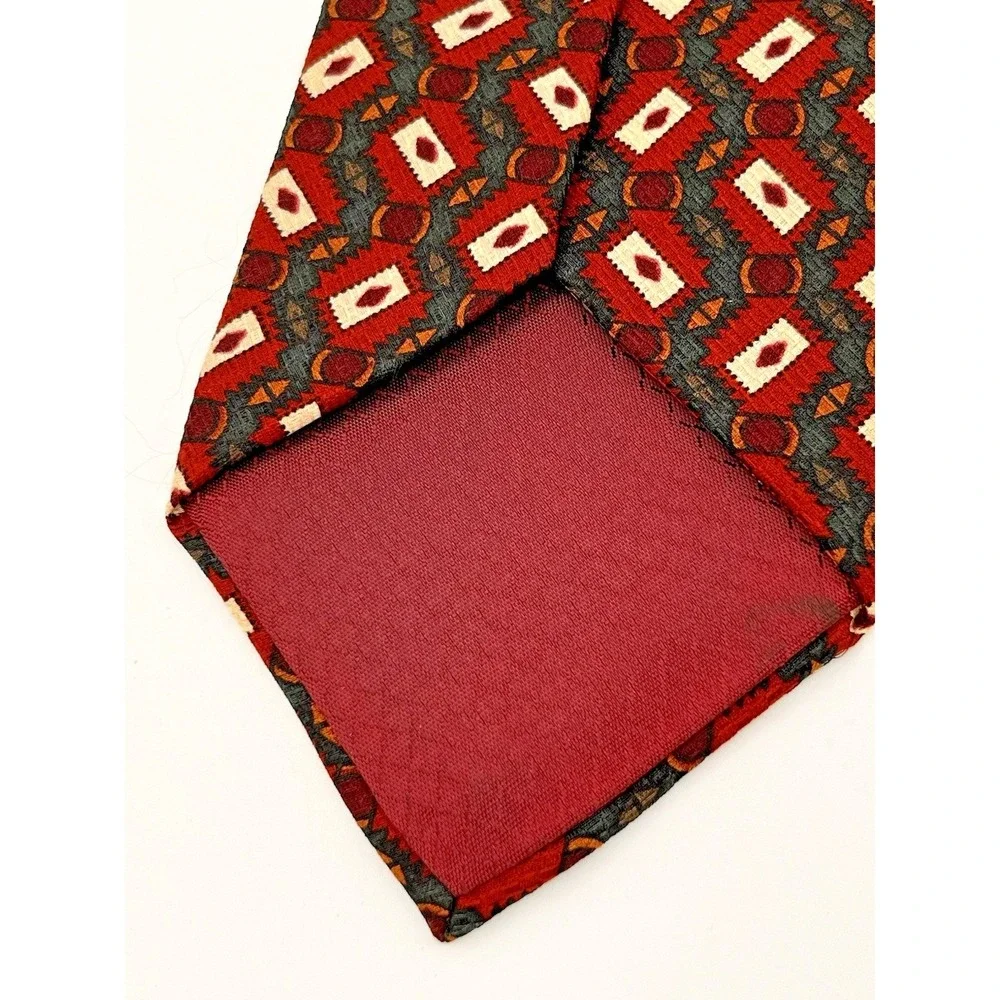 Vintage CHRISTIAN DIOR MONSIEUR Silk Tie Geometric Abstract 3.5